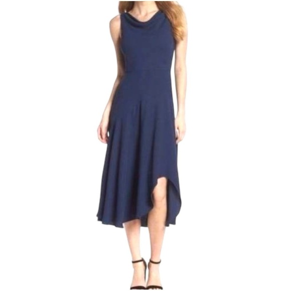 Gal Meets Glam Juliet Cowl Neck Sleeveless Midi Dress -Navy Blue - Size 20 - NWT - Picture 1 of 8